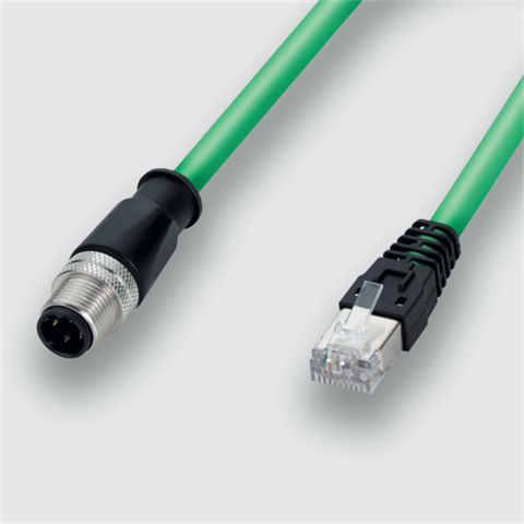 Lütze 192014.0200 | STG4-RJ45/STG4-M12/PN PVC 2,0M BUS- und Netzwerkleitung konfektioniert PROFINET (Siemens)