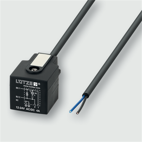 Lütze 709460 | LS-A-9460 5,0m PUR 2x0,75 12-24V Ventilstecker mit Leitung Bauf. A