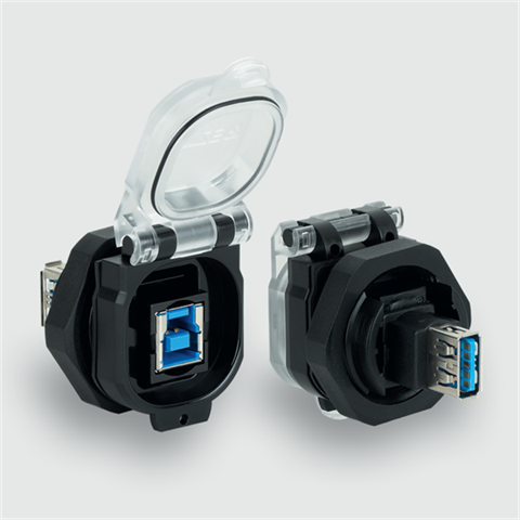 Lütze 493116 | USB-3.0 B/A F/F 180° PC Wanddurchführung / USB / USB