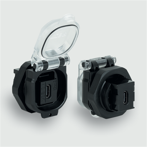Lütze 493120 | USB-3.1 C/C F/F 180° PC Wanddurchführung / USB / USB