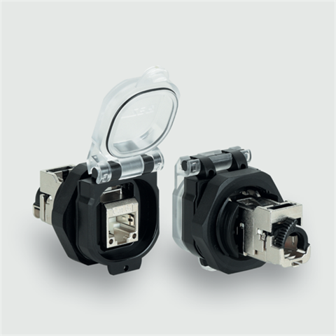Lütze 493080 | RJ45 F/R 180° Cat.6A PC Wanddurchführung / Schnittstellenmodul / Schnittstellenmodul