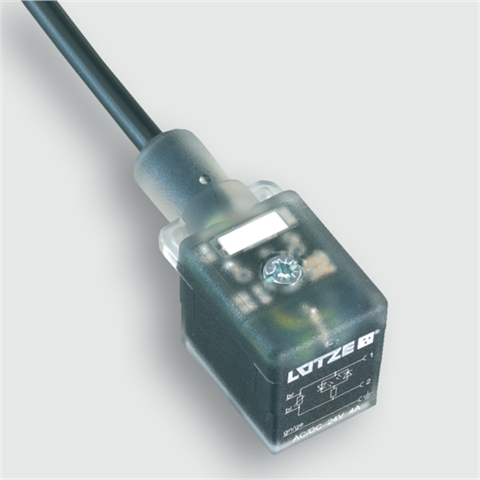 Lütze 709726 | LS-B-9726 5m PUR 180° 24V Ventilstecker mit Leitung Bauf. B DIN