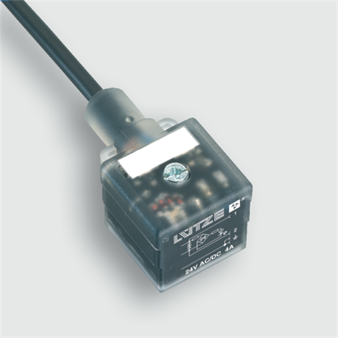 Lütze 709705 | LS-A-9705 2.5m PUR 24V Ventilstecker mit Leitung Bauf. A