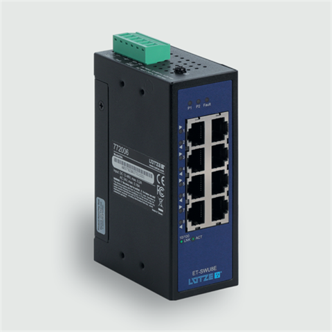 Lütze 772006 | ET-SWU8E Industrial Ethernet Unmanaged Switch
