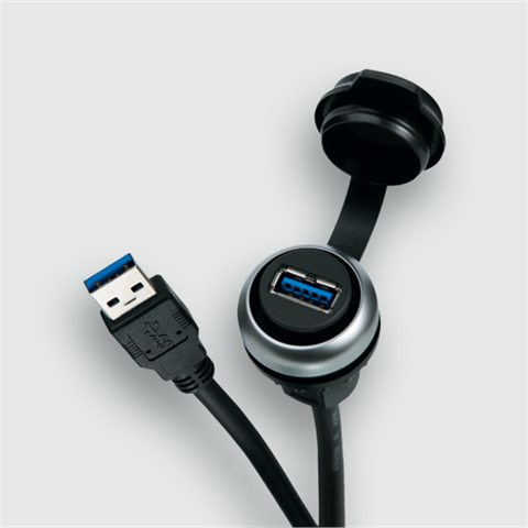 Lütze 490113.0300 | USB-3.0 A/A F/M 3,0m PVC Wanddurchführung / USB / USB